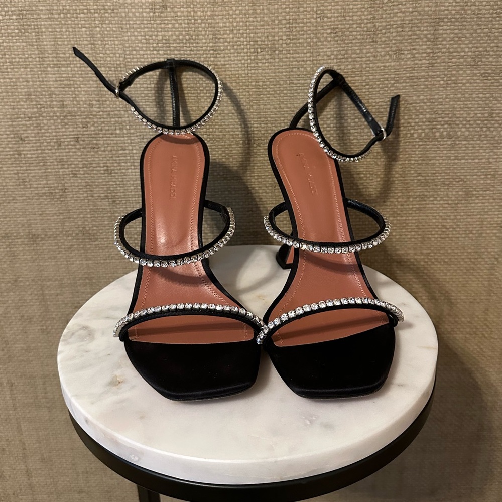 Gilda 95mm rhinestone-embellished sandals Sz 39